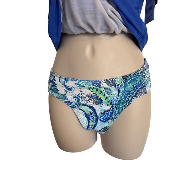 Ralph Lauren Tankini Swim Size 6 Halter Top Print Bottom NWT Blue Ruffle Print B - Picture 6 of 12